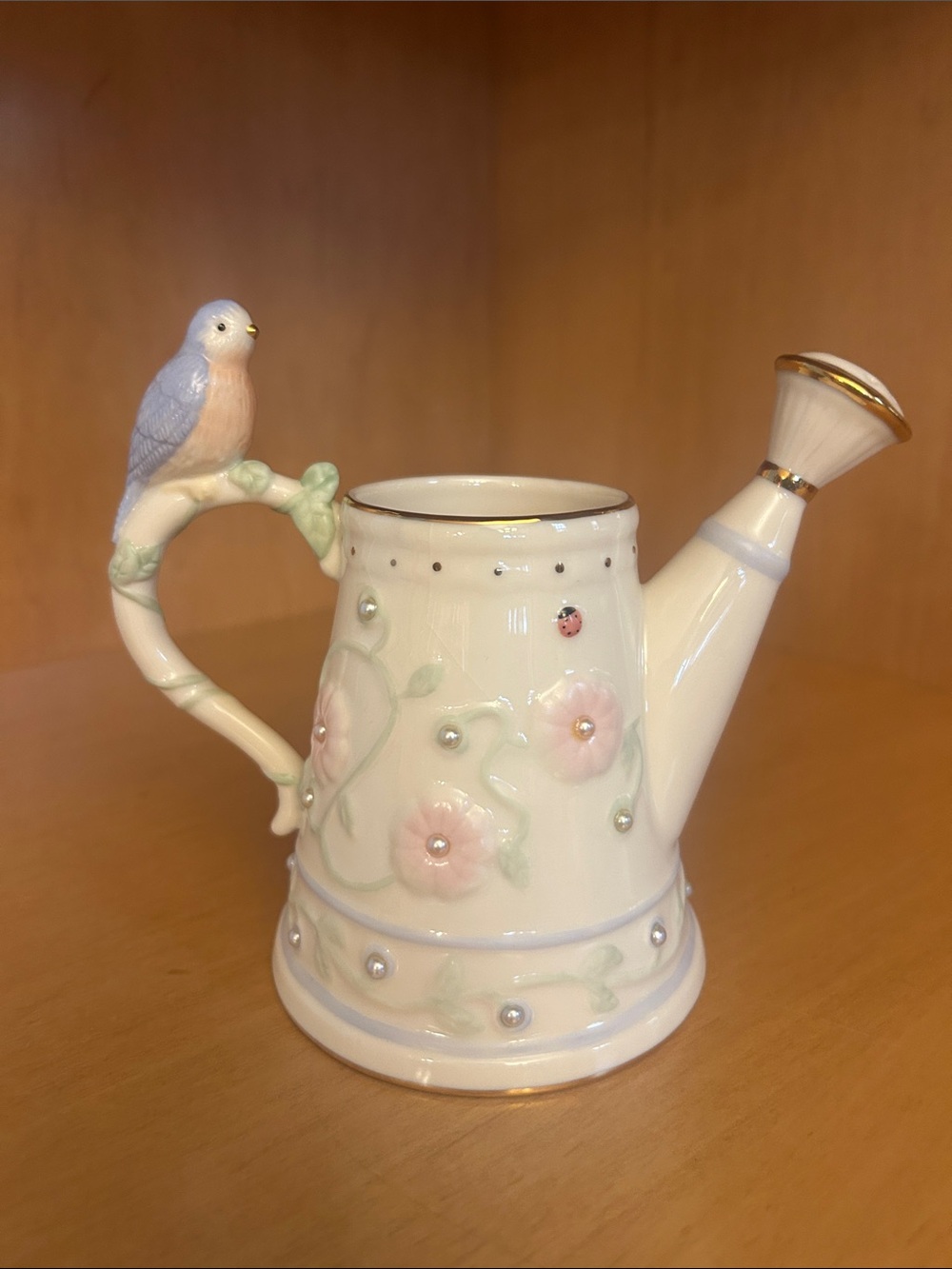 Lenox Petals and Pearls Bluebird Bud Vase